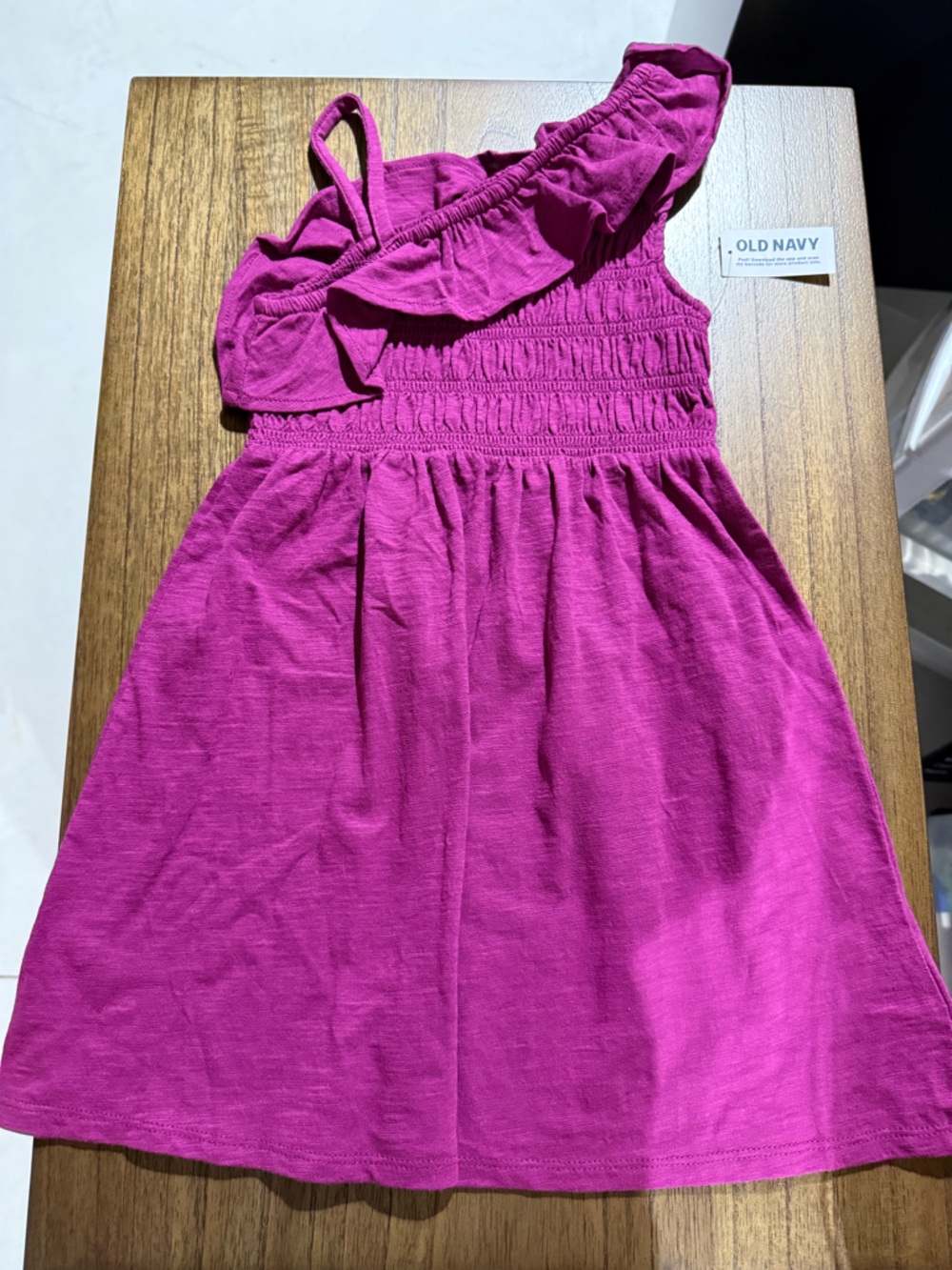Old Navy Girls Fuchsia One-Shoulder Ruffle Dress